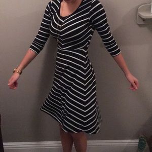 Striped knee length dress